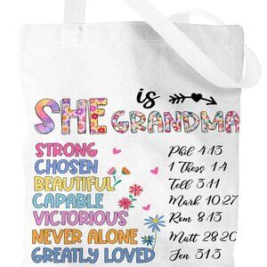 Brand New Canvas Tote Bag 13x16 Grandma Cotton Reusable Gift